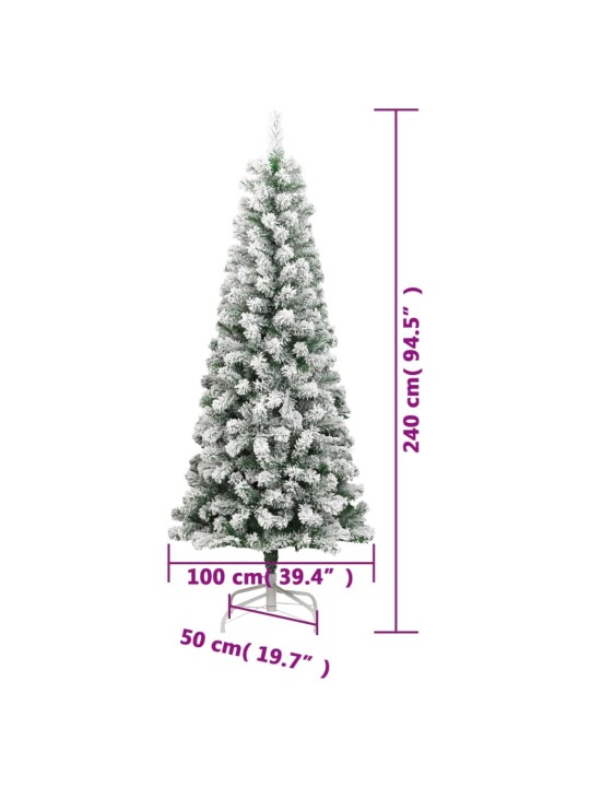 Mākslīgā ziemassvētku egle ar sniegu, 240 cm