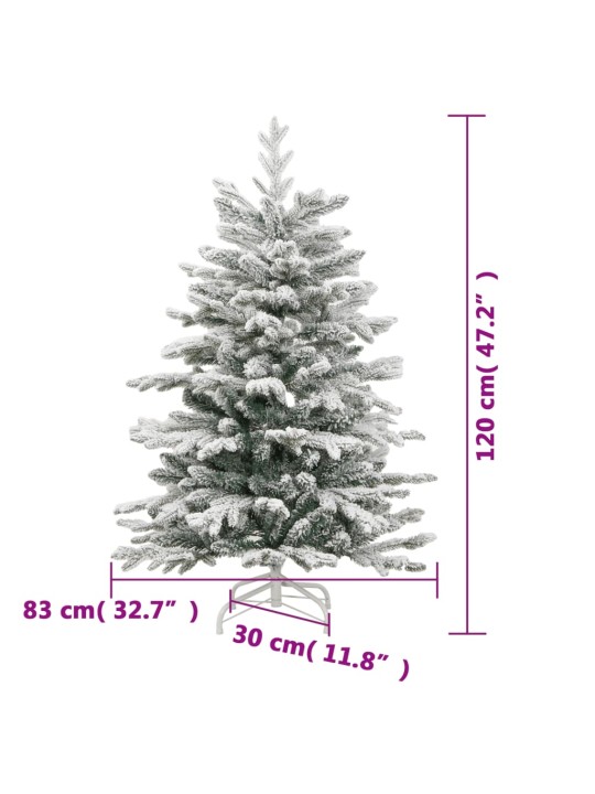 Mākslīgā ziemassvētku egle ar sniegu, 120 cm