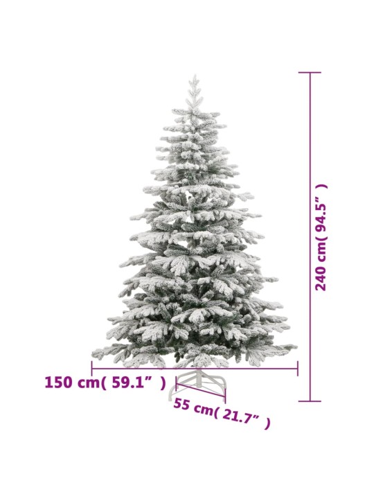 Mākslīgā ziemassvētku egle ar sniegu, 240 cm