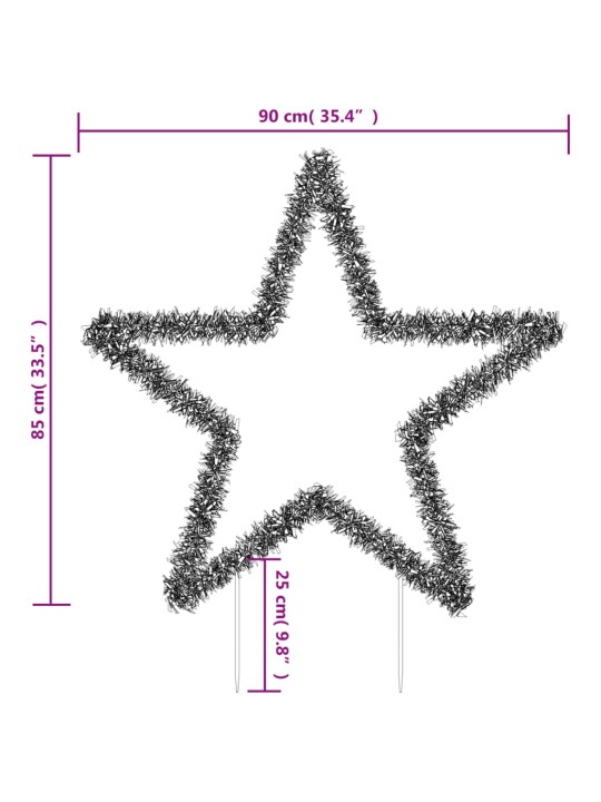 Ziemassvētku gaismas dekors, zvaigznes forma, 115 led, 85 cm