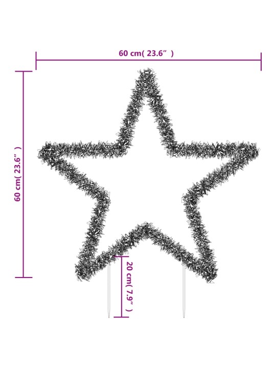 Ziemassvētku gaismas dekors, zvaigznes forma, 80 LED, 60 cm