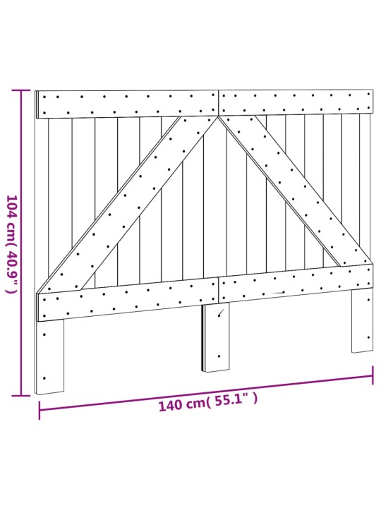 Gultas galvgalis, 140x104 cm, priedes masīvkoks