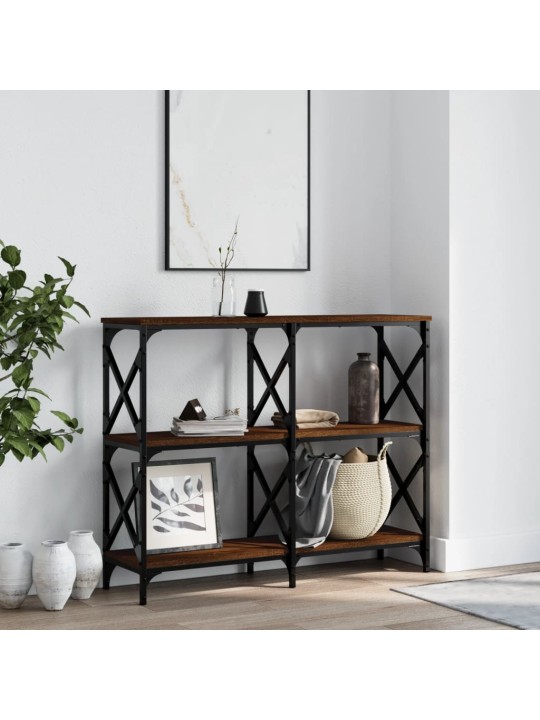 Konsoles galdiņš, brūns, 100x28x80,5 cm, inženierijas koks