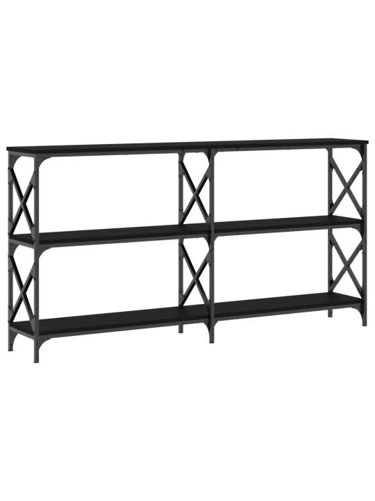 Konsoles galdiņš, melns, 156x28x80,5 cm, inženierijas koks