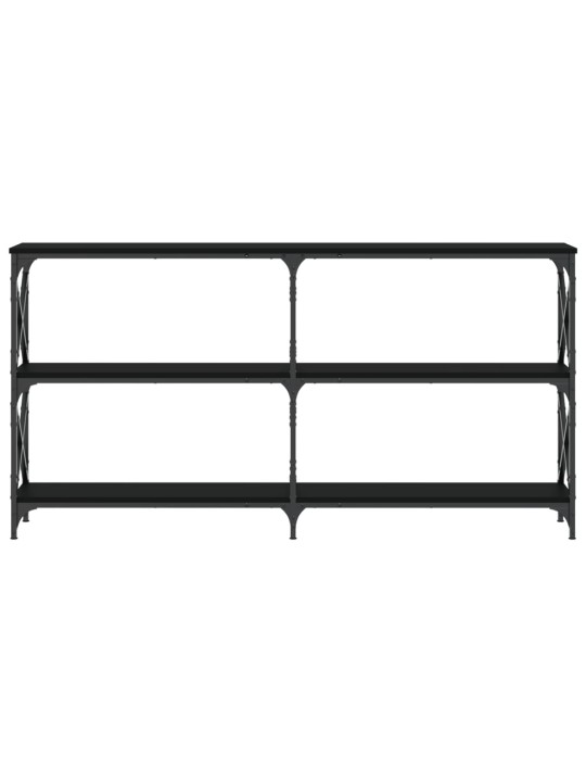 Konsoles galdiņš, melns, 156x28x80,5 cm, inženierijas koks