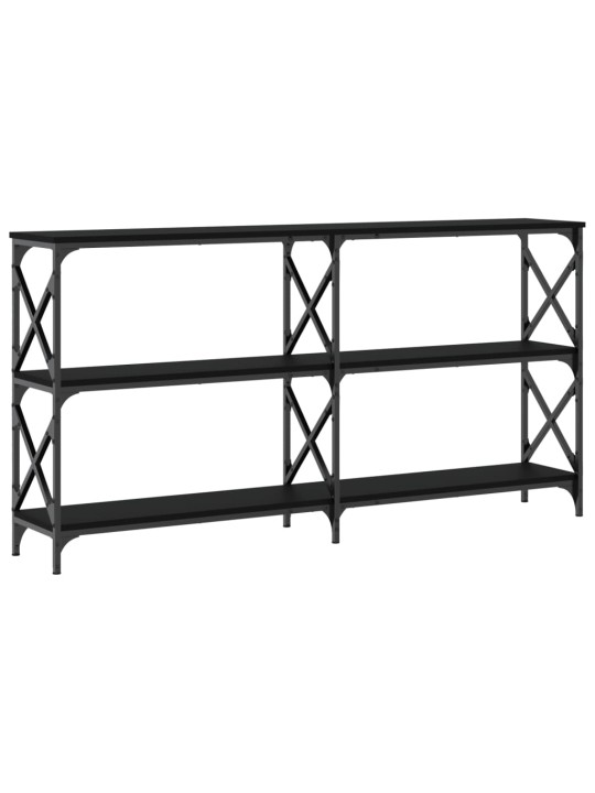 Konsoles galdiņš, melns, 156x28x80,5 cm, inženierijas koks