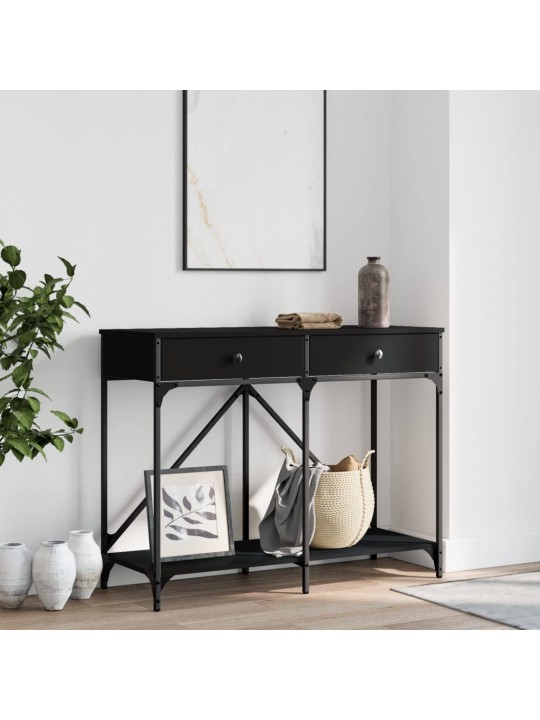 Konsoles galdiņš, melns, 100x39x78,5 cm, inženierijas koks