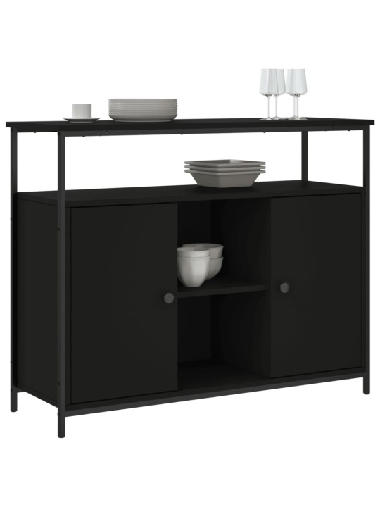 Kumode, melna, 100x35x80 cm, inženierijas koks