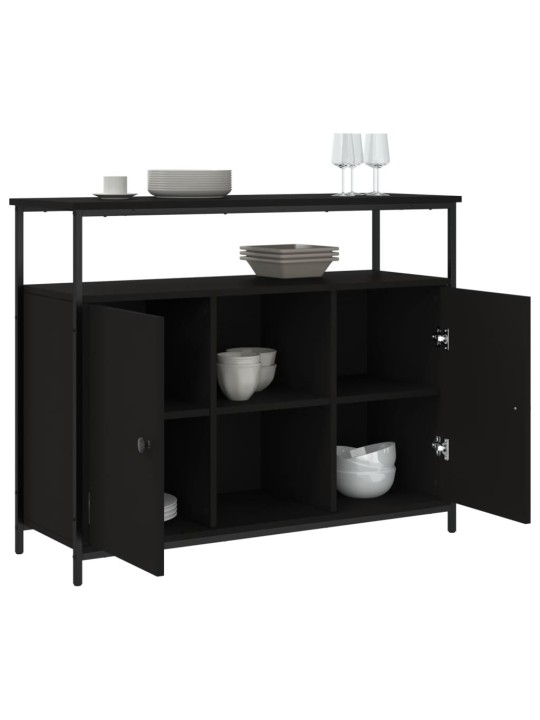 Kumode, melna, 100x35x80 cm, inženierijas koks