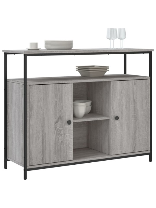 Kumode, pelēka ozolkoka, 100x35x80 cm, inženierijas koks