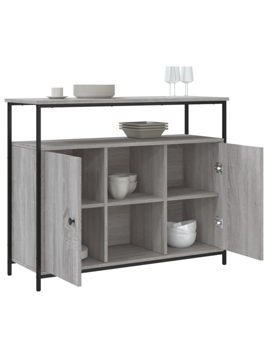 Kumode, pelēka ozolkoka, 100x35x80 cm, inženierijas koks