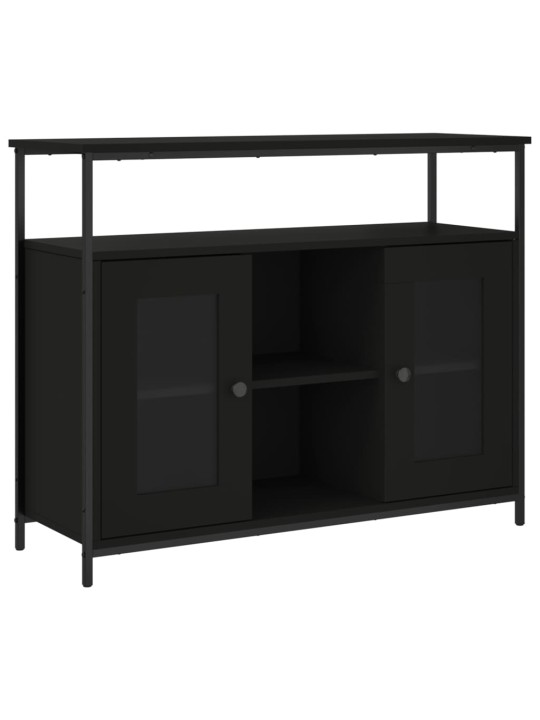 Kumode, melna, 100x35x80 cm, inženierijas koks