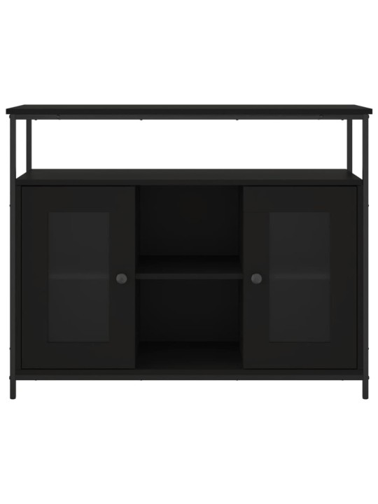 Kumode, melna, 100x35x80 cm, inženierijas koks