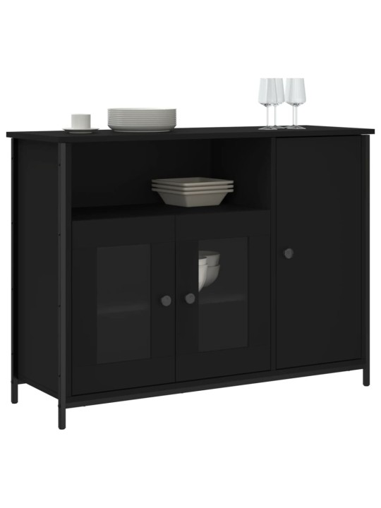 Kumode, melna, 100x35x75 cm, inženierijas koks