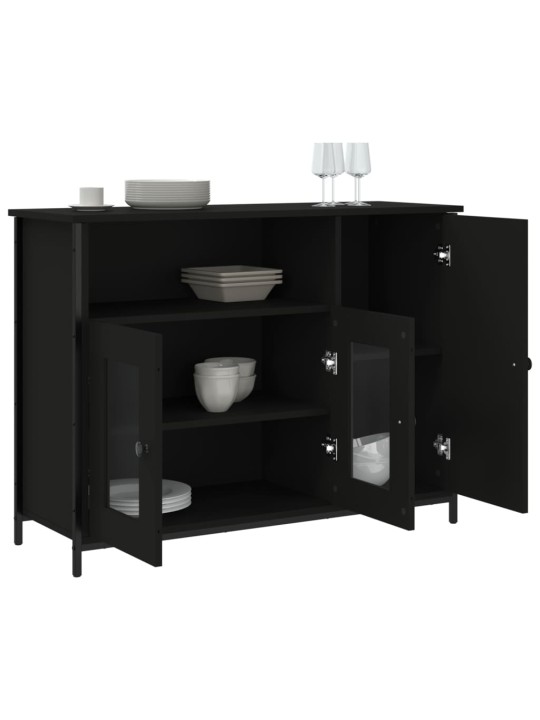 Kumode, melna, 100x35x75 cm, inženierijas koks