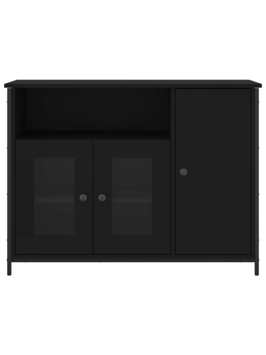 Kumode, melna, 100x35x75 cm, inženierijas koks