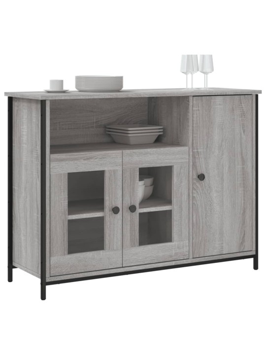 Kumode, pelēka ozolkoka, 100x35x75 cm, inženierijas koks
