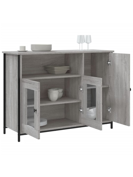 Kumode, pelēka ozolkoka, 100x35x75 cm, inženierijas koks