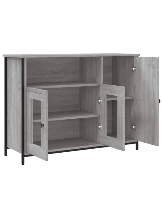 Kumode, pelēka ozolkoka, 100x35x75 cm, inženierijas koks