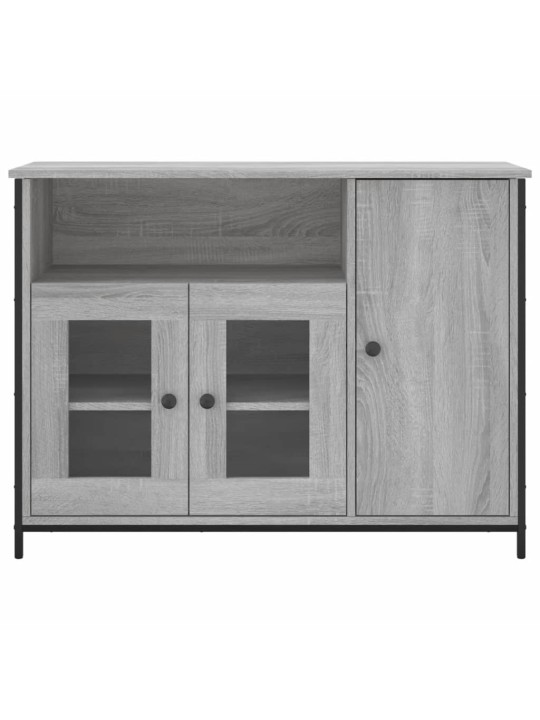 Kumode, pelēka ozolkoka, 100x35x75 cm, inženierijas koks
