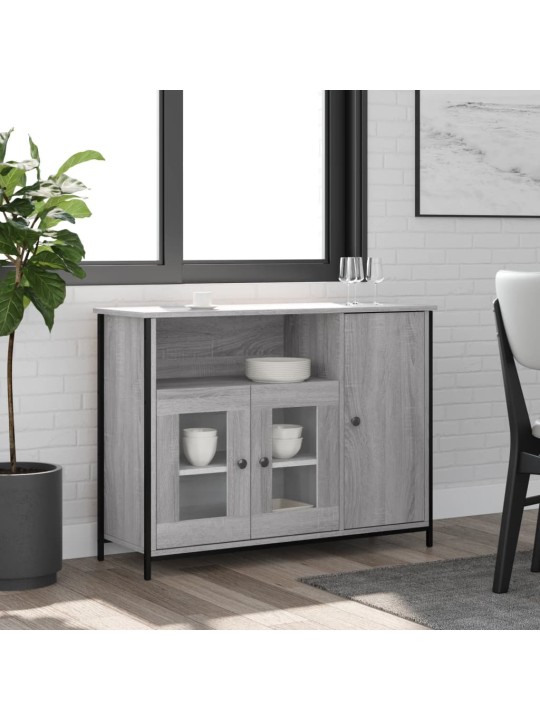 Kumode, pelēka ozolkoka, 100x35x75 cm, inženierijas koks
