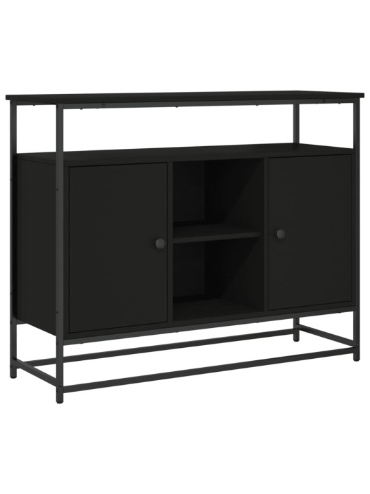 Kumode, melna, 100x35x80 cm, inženierijas koks