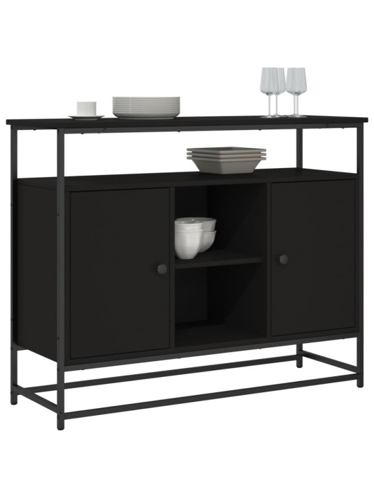Kumode, melna, 100x35x80 cm, inženierijas koks