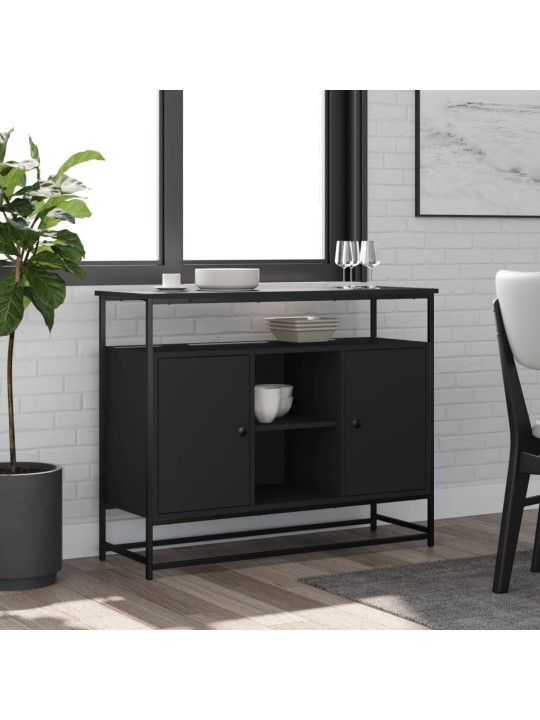 Kumode, melna, 100x35x80 cm, inženierijas koks