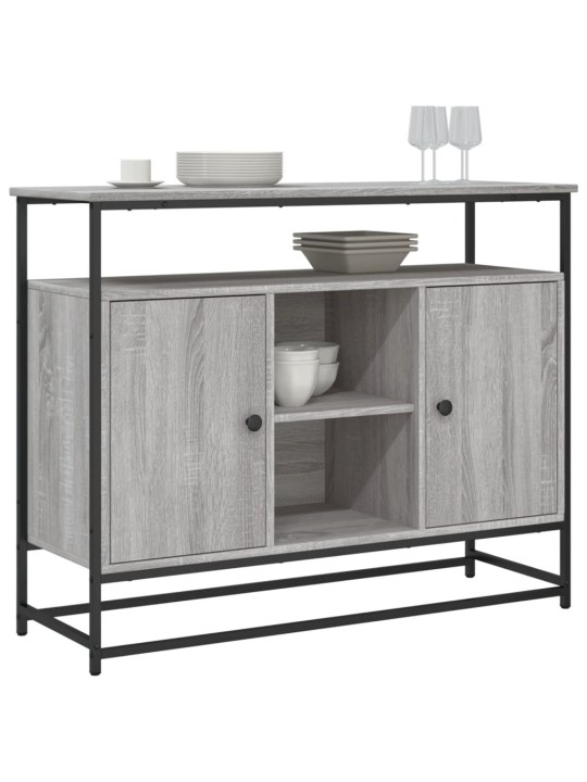 Kumode, pelēka ozolkoka, 100x35x80 cm, inženierijas koks