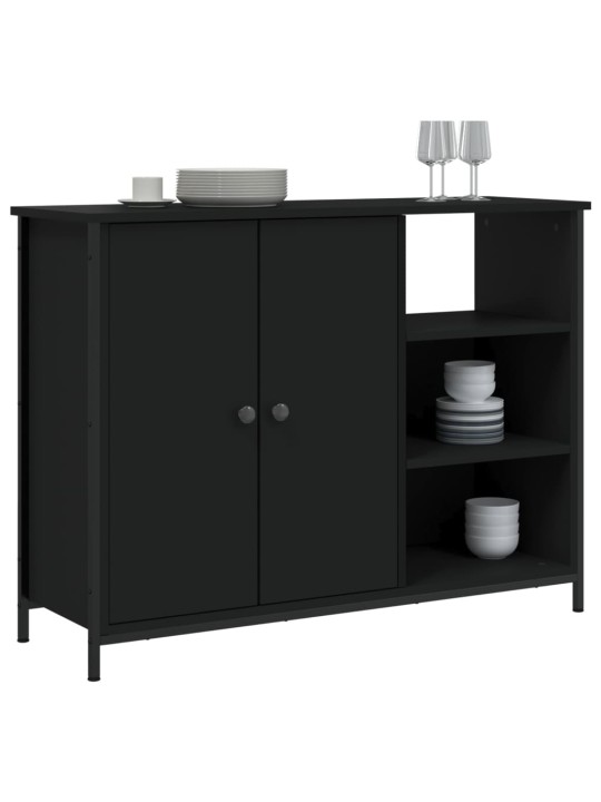 Kumode, melna, 100x33x75 cm, inženierijas koks