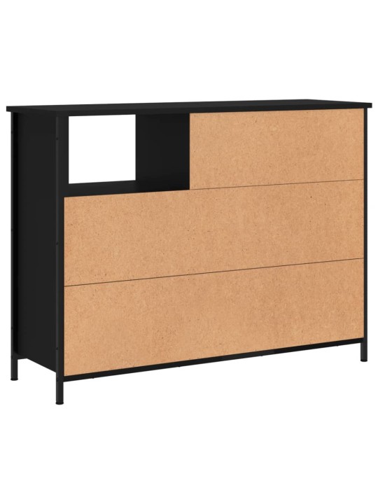 Kumode, melna, 100x33x75 cm, inženierijas koks