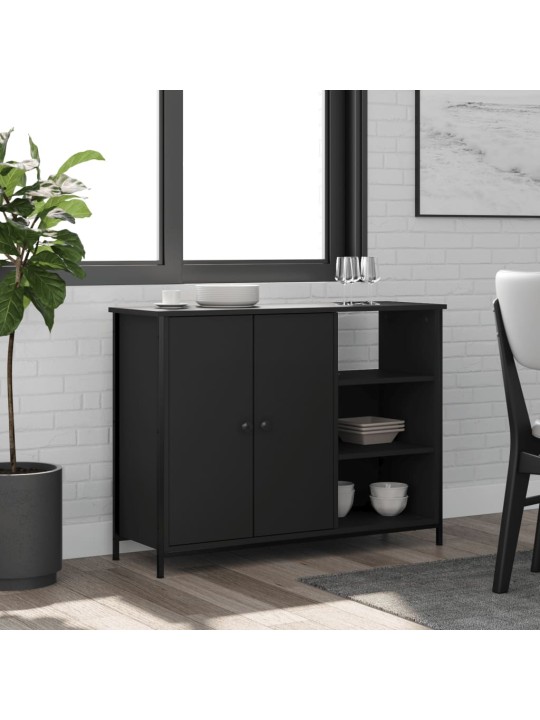 Kumode, melna, 100x33x75 cm, inženierijas koks
