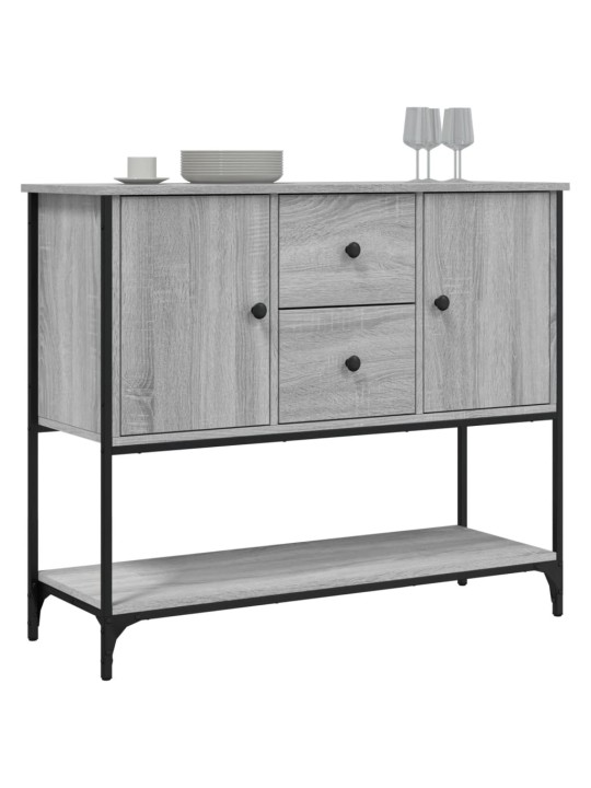 Kumode, pelēka ozola krāsa, 100x36x85 cm, inženierijas koks