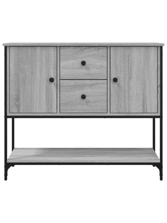 Kumode, pelēka ozola krāsa, 100x36x85 cm, inženierijas koks