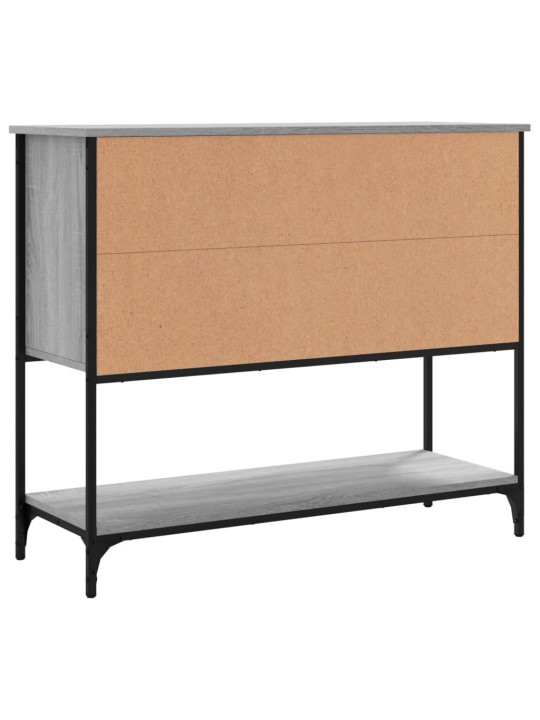 Kumode, pelēka ozola krāsa, 100x36x85 cm, inženierijas koks
