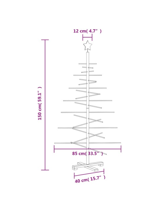 Koka Ziemassvētku eglīte dekorēšanai, 150 cm, priedes masīvkoks