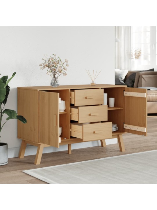 Kumode olden, 114x43x73,5 cm, brūna, priedes masīvkoks
