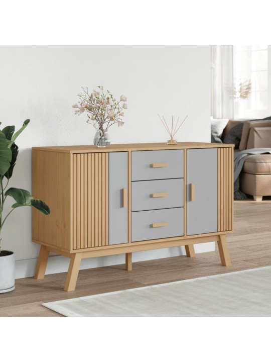 Kumode olden, pelēka, brūna, 114x43x73,5 cm, priedes masīvkoks