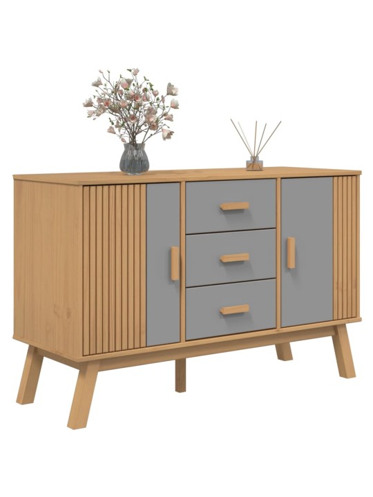 Kumode olden, pelēka, brūna, 114x43x73,5 cm, priedes masīvkoks