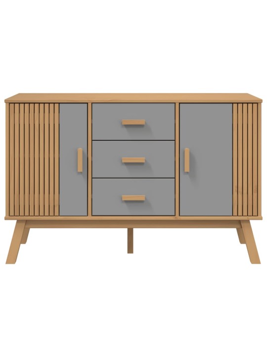 Kumode olden, pelēka, brūna, 114x43x73,5 cm, priedes masīvkoks