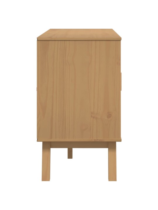 Kumode olden, brūna, balta, 114x43x73,5 cm, priedes masīvkoks
