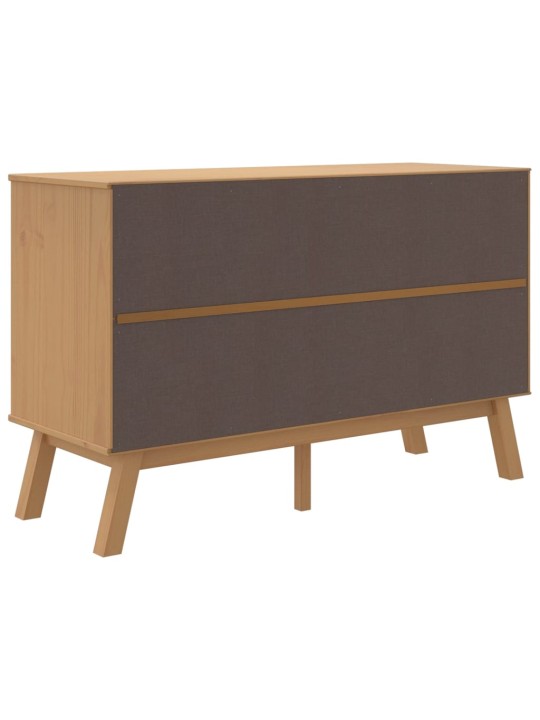 Kumode olden, brūna, balta, 114x43x73,5 cm, priedes masīvkoks