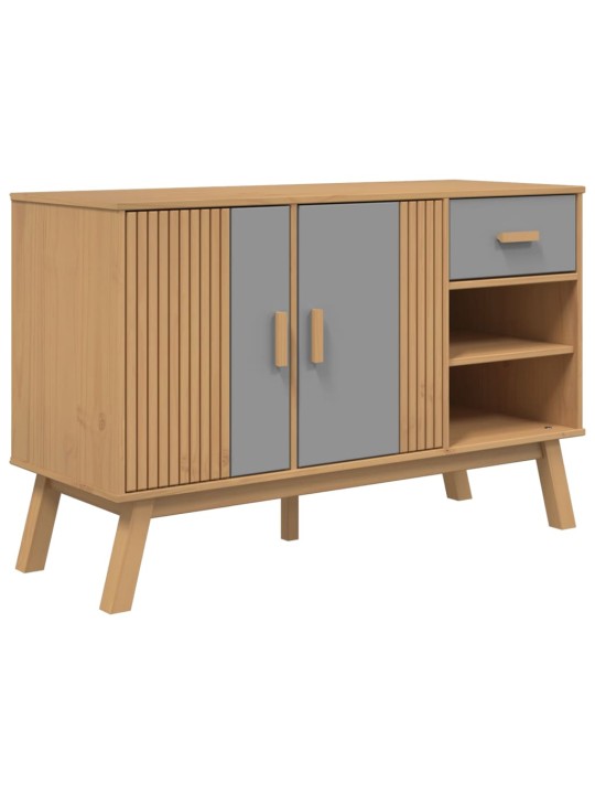 Kumode olden, pelēka, brūna, 114x43x73,5 cm, priedes masīvkoks