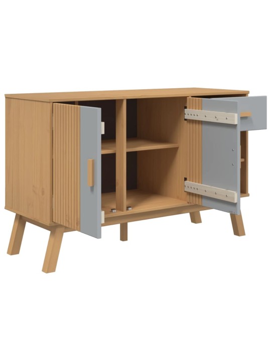 Kumode olden, pelēka, brūna, 114x43x73,5 cm, priedes masīvkoks