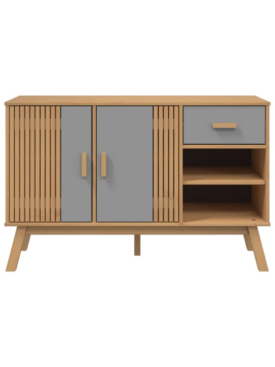 Kumode olden, pelēka, brūna, 114x43x73,5 cm, priedes masīvkoks
