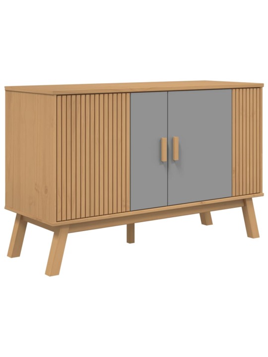 Kumode olden, pelēka, brūna, 114x43x73,5 cm, priedes masīvkoks