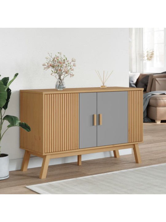 Kumode olden, pelēka, brūna, 114x43x73,5 cm, priedes masīvkoks
