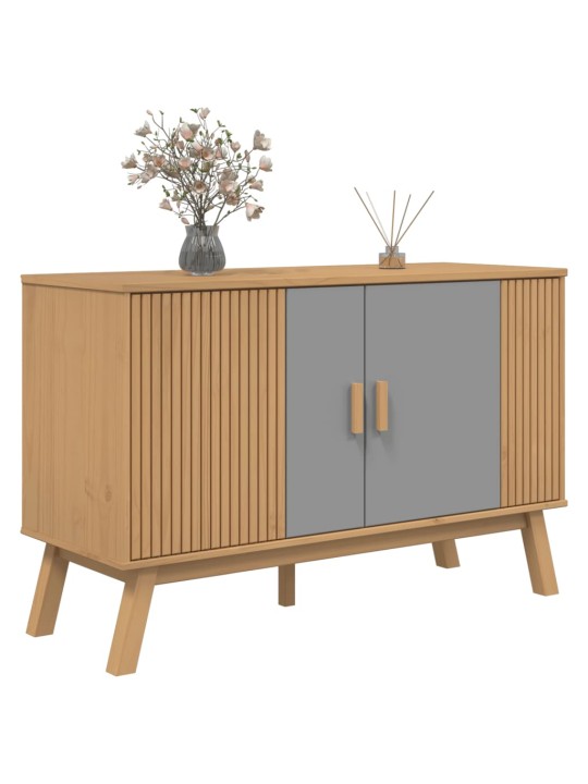 Kumode olden, pelēka, brūna, 114x43x73,5 cm, priedes masīvkoks