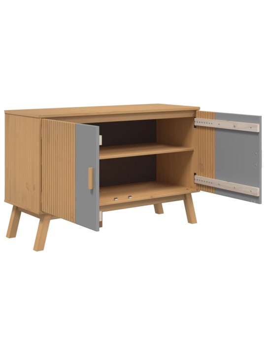 Kumode olden, pelēka, brūna, 114x43x73,5 cm, priedes masīvkoks