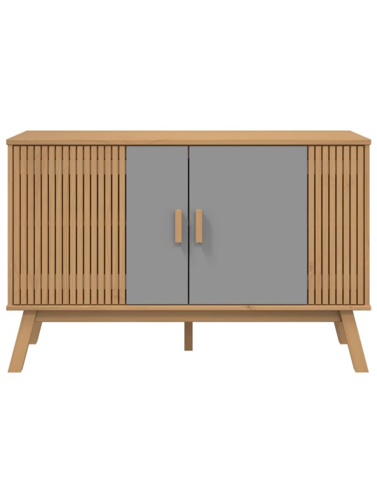 Kumode olden, pelēka, brūna, 114x43x73,5 cm, priedes masīvkoks